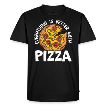Everything Is Better With Pizza Lover Italian Food - Men's Premium Organic T-Shirt - black - Front - Nico (187cm)