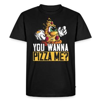 You Wanna Pizza Me Pizza I Love Pizza Italian Food - Men's Premium Organic T-Shirt - black - Front - Nico (187cm)