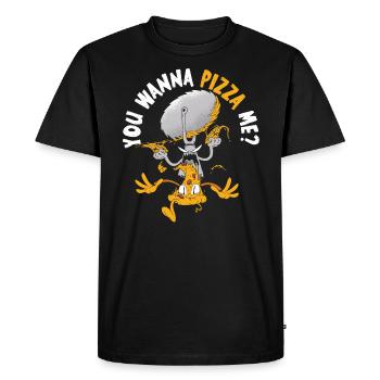 You want to Pizza Me Pizza I Love Pizza Italian Food - T-shirt Premium bio Homme - noir - Devant - Nico (187cm)