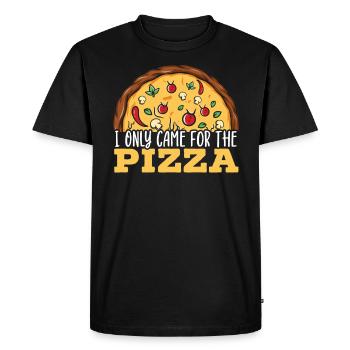 Pizza Eater Pepperoni Pizza Lover Italian Food - Men's Premium Organic T-Shirt - black - Front - Nico (187cm)