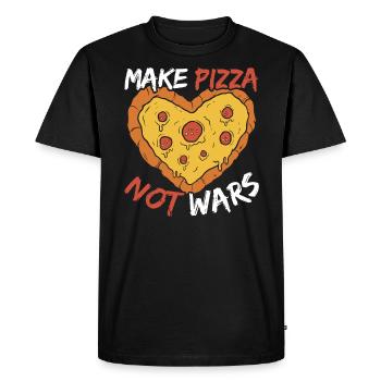 Make Pizza Not Wars Pizza Lover Italian Food - Men's Premium Organic T-Shirt - black - Front - Nico (187cm)