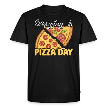Tous les jours est Pizza Day Pizza Lover Italian Food - T-shirt Premium bio Homme - noir - Devant - Nico (187cm)