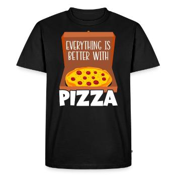 Everything Is Better With Pizza Lover Italian Food - Men's Premium Organic T-Shirt - black - Front - Nico (187cm)