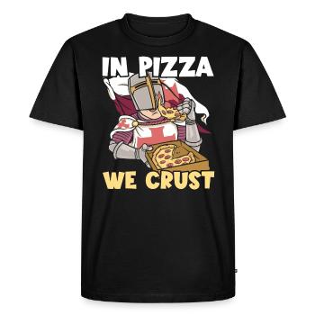 In Pizza We Crust Pizza I Love Pizza Italian Food - Men's Premium Organic T-Shirt - black - Front - Nico (187cm)