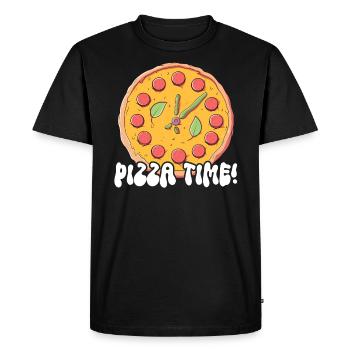 Pizza Time Pepperoni Pizza Lover Italian Food - Men's Premium Organic T-Shirt - black - Front - Nico (187cm)