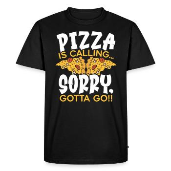 Pizza Eater Pepperoni Pizza Lover Italian Food - Men's Premium Organic T-Shirt - black - Front - Nico (187cm)