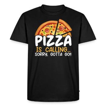 Pizza Eater Pepperoni Pizza Lover Italian Food - Men's Premium Organic T-Shirt - black - Front - Nico (187cm)