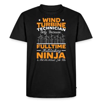 Énergie éolienne renouvelable Windtech Windmill Enthusiast - T-shirt Premium bio Homme - noir - Devant - Nico (187cm)