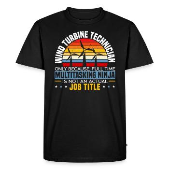 Énergie éolienne renouvelable Windtech Windmill Enthusiast - T-shirt Premium bio Homme - noir - Devant - Nico (187cm)