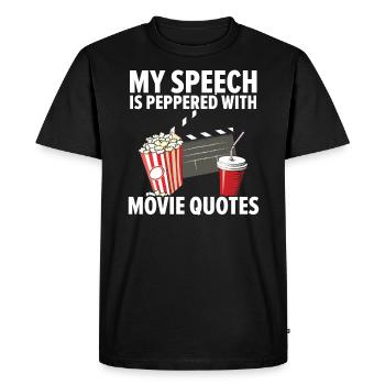 Mon discours est parsemé de citations de films Cinéma - T-shirt Premium bio Homme - noir - Devant - Nico (187cm)