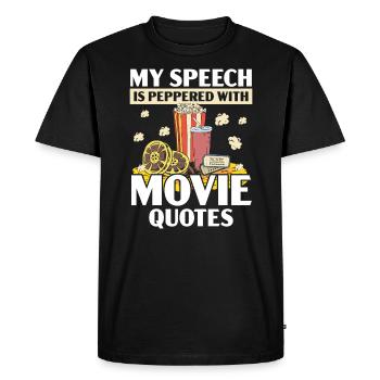 Mon discours est parsemé de citations de films cinéma - T-shirt Premium bio Homme - noir - Devant - Nico (187cm)