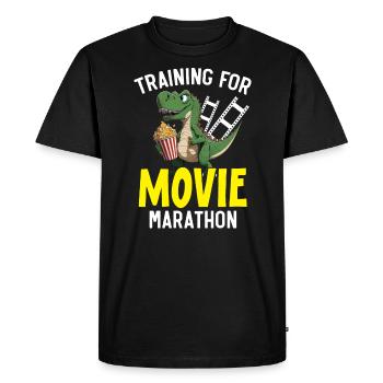 Training For Movie Marathon Movie Lover Cinema - Men's Premium Organic T-Shirt - black - Front - Nico (187cm)