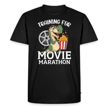 Training For Movie Marathon Movie Lover Cinema - Men's Premium Organic T-Shirt - black - Front - Nico (187cm)