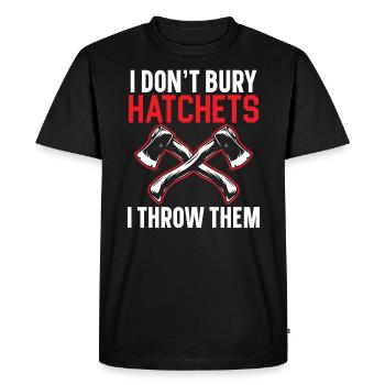 Lancer de hache Lanceur de hache Lancer de hache Lancer de bûcheron - T-shirt Premium bio Homme - noir - Devant - Nico (187cm)