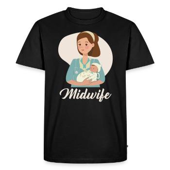 Profession de sage-femme Nouveau-né Accouchement sage-femme - T-shirt Premium bio Homme - noir - Devant - Nico (187cm)