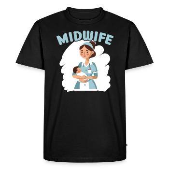 Profession de sage-femme Nouveau-né Accouchement sage-femme - T-shirt Premium bio Homme - noir - Devant - Nico (187cm)