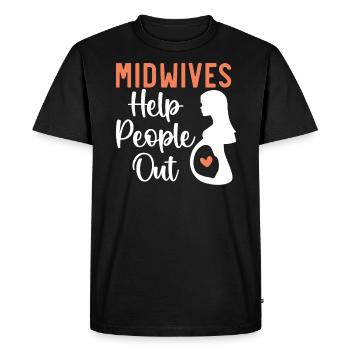 Profession de sage-femme Nouveau-né Accouchement sage-femme - T-shirt Premium bio Homme - noir - Devant - Nico (187cm)