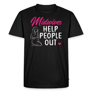 Profession de sage-femme Nouveau-né Accouchement sage-femme - T-shirt Premium bio Homme - noir - Devant - Nico (187cm)