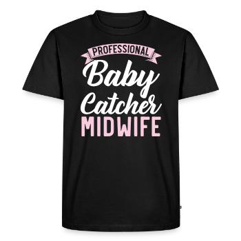 Profession de sage-femme Nouveau-né Accouchement sage-femme - T-shirt Premium bio Homme - noir - Devant - Nico (187cm)