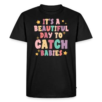 Profession de sage-femme Nouveau-né Accouchement sage-femme - T-shirt Premium bio Homme - noir - Devant - Nico (187cm)