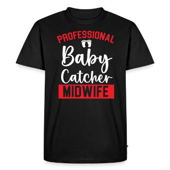 Profession de sage-femme Nouveau-né Accouchement sage-femme - T-shirt Premium bio Homme - noir - Devant - Nico (187cm)