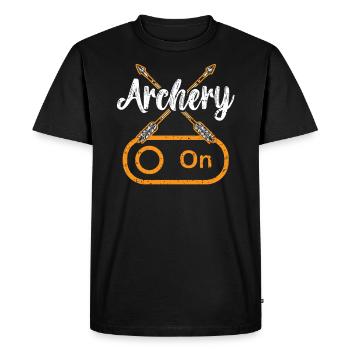 Tir à l’arc sur archer chasseur Archer cible flèche archer - T-shirt Premium bio Homme - noir - Devant - Nico (187cm)