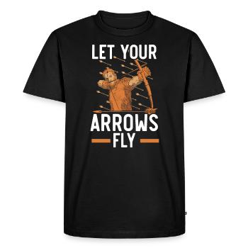 Laissez vos flèches voler Archer Bowman Tir à l’arc - T-shirt Premium bio Homme - noir - Devant - Nico (187cm)