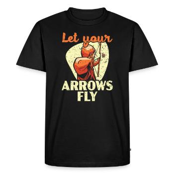 Laissez vos flèches voler Archer Bowman Tir à l’arc - T-shirt Premium bio Homme - noir - Devant - Nico (187cm)