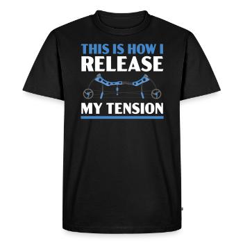 This Is How I Release My Tension Archer Archery - Men's Premium Organic T-Shirt - black - Front - Nico (187cm)