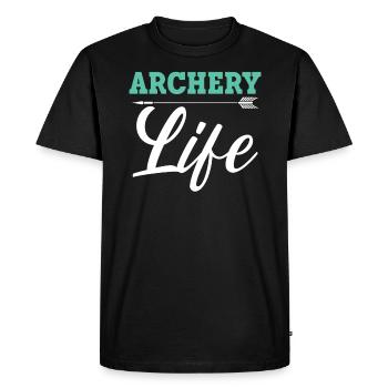 Archery Life Bow Hunter Archer Shoot Arrow Bowman - T-shirt Premium bio Homme - noir - Devant - Nico (187cm)