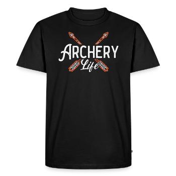 Archery Life Bow Hunter Archer Shoot Arrow Bowman - T-shirt Premium bio Homme - noir - Devant - Nico (187cm)