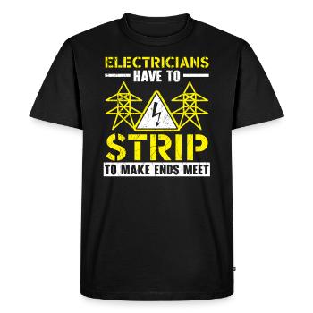 Electrician Electrical Engineer Job Electricity - Men's Premium Organic T-Shirt - black - Front - Nico (187cm)
