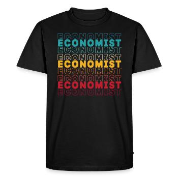 Économiste Professeur d’économie Profession Économie - T-shirt Premium bio Homme - noir - Devant - Nico (187cm)