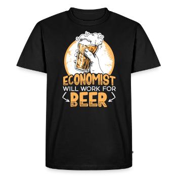 Économiste Professeur d’économie Profession Économie - T-shirt Premium bio Homme - noir - Devant - Nico (187cm)