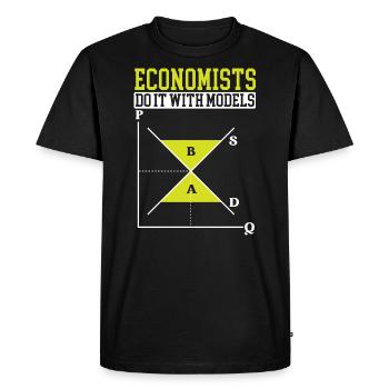 Économiste Professeur d’économie Profession Économie - T-shirt Premium bio Homme - noir - Devant - Nico (187cm)