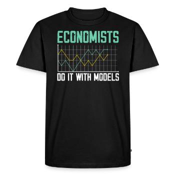 Économiste Professeur d’économie Profession Économie - T-shirt Premium bio Homme - noir - Devant - Nico (187cm)