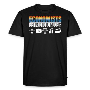 Économiste Professeur d’économie Profession Économie - T-shirt Premium bio Homme - noir - Devant - Nico (187cm)