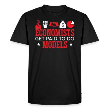 Économiste Professeur d’économie Profession Économie - T-shirt Premium bio Homme - noir - Devant - Nico (187cm)