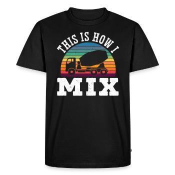 Bétonnière Camionneur Emploi Ouvrier de la construction - T-shirt Premium bio Homme - noir - Devant - Nico (187cm)