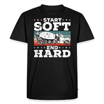 Bétonnière Camionneur Emploi Ouvrier de la construction - T-shirt Premium bio Homme - noir - Devant - Nico (187cm)