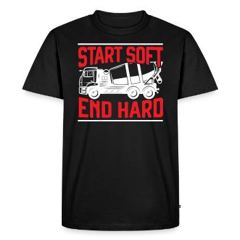 Bétonnière Camionneur Emploi Ouvrier de la construction - T-shirt Premium bio Homme - noir - Devant - Nico (187cm)