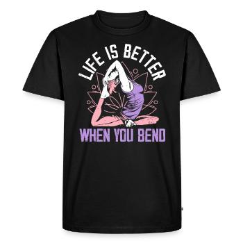Yoga Méditation Fitness Entraînement Instructeur de yoga - T-shirt Premium bio Homme - noir - Devant - Nico (187cm)