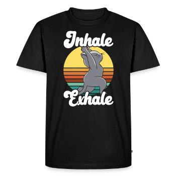 Yoga Méditation Fitness Entraînement Instructeur de yoga - T-shirt Premium bio Homme - noir - Devant - Nico (187cm)