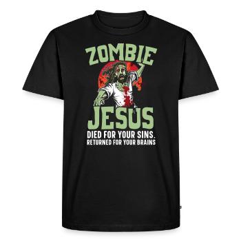 Athéisme Anti-religion Agnostique Libre Penseur Athée - T-shirt Premium bio Homme - noir - Devant - Nico (187cm)