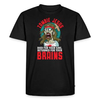 Athéisme Anti-religion Agnostique Libre Penseur Athée - T-shirt Premium bio Homme - noir - Devant - Nico (187cm)