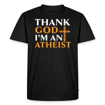 Athéisme Anti-religion Agnostique Libre Penseur Athée - T-shirt Premium bio Homme - noir - Devant - Nico (187cm)