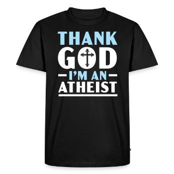Athéisme Anti-religion Agnostique Libre Penseur Athée - T-shirt Premium bio Homme - noir - Devant - Nico (187cm)