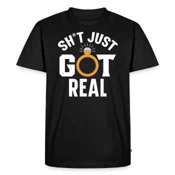 Mariage le jour du mariage des mariés Mariage juste marié - T-shirt Premium bio Homme - noir - Devant - Nico (187cm)