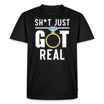 Mariage le jour du mariage des mariés Mariage juste marié - T-shirt Premium bio Homme - noir - Devant - Nico (187cm)