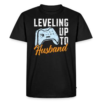 Mariage le jour du mariage des mariés Mariage juste marié - T-shirt Premium bio Homme - noir - Devant - Nico (187cm)